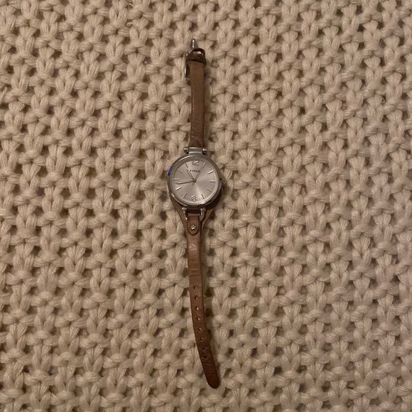 Fossil Watch - Light Tan Leather and Silver - Picture 1 of 3